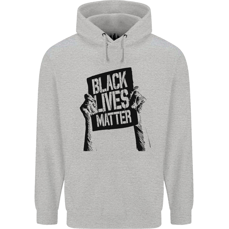 Black Lives Matter Sign Racial Equality Mens 80% Cotton Hoodie Sports Grey