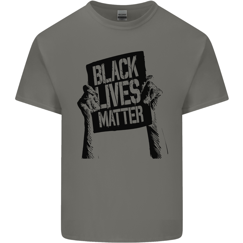 Black Lives Matter Sign Racial Equality Mens Cotton T-Shirt Tee Top Charcoal