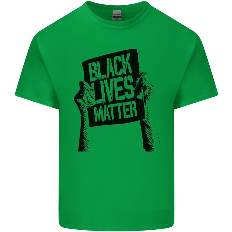 Black Lives Matter Sign Racial Equality Mens Cotton T-Shirt Tee Top Irish Green
