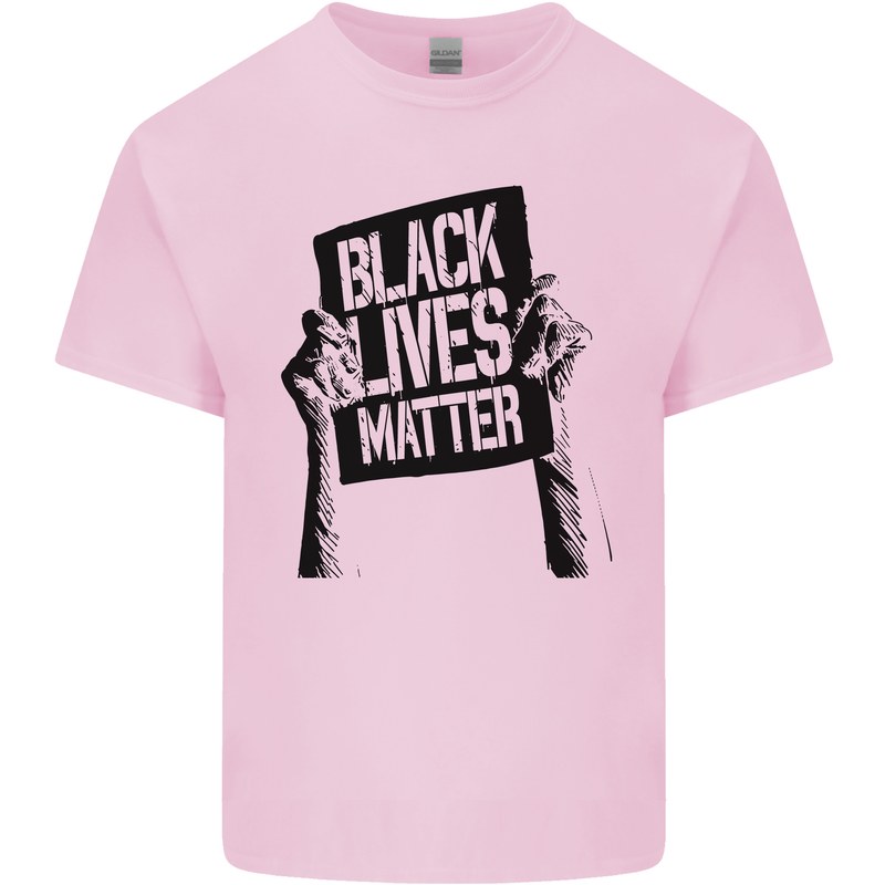 Black Lives Matter Sign Racial Equality Mens Cotton T-Shirt Tee Top Light Pink