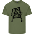 Black Lives Matter Sign Racial Equality Mens Cotton T-Shirt Tee Top Military Green