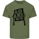 Black Lives Matter Sign Racial Equality Mens Cotton T-Shirt Tee Top Military Green