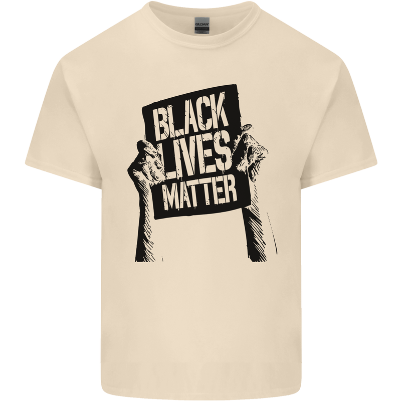 Black Lives Matter Sign Racial Equality Mens Cotton T-Shirt Tee Top Natural