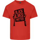 Black Lives Matter Sign Racial Equality Mens Cotton T-Shirt Tee Top Red