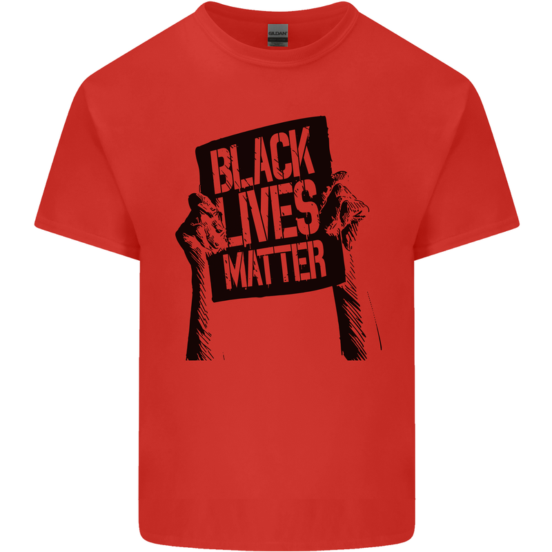Black Lives Matter Sign Racial Equality Mens Cotton T-Shirt Tee Top Red