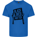 Black Lives Matter Sign Racial Equality Mens Cotton T-Shirt Tee Top Royal Blue