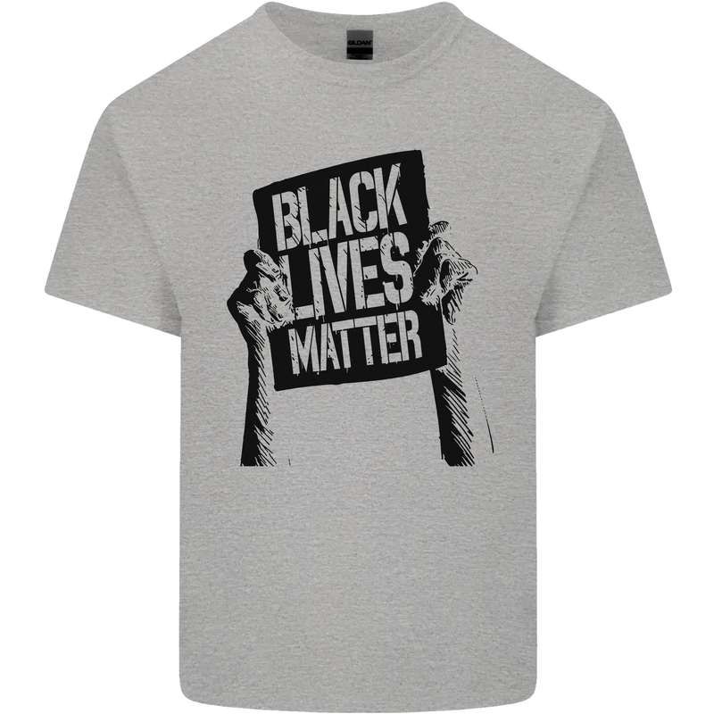 Black Lives Matter Sign Racial Equality Mens Cotton T-Shirt Tee Top Sports Grey