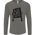 Black Lives Matter Sign Racial Equality Mens Long Sleeve T-Shirt Charcoal
