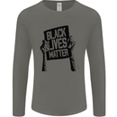Black Lives Matter Sign Racial Equality Mens Long Sleeve T-Shirt Charcoal