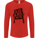 Black Lives Matter Sign Racial Equality Mens Long Sleeve T-Shirt Red