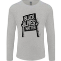 Black Lives Matter Sign Racial Equality Mens Long Sleeve T-Shirt Sports Grey