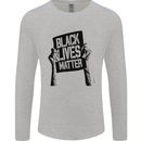 Black Lives Matter Sign Racial Equality Mens Long Sleeve T-Shirt Sports Grey