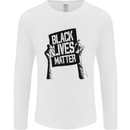Black Lives Matter Sign Racial Equality Mens Long Sleeve T-Shirt White