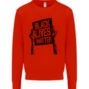 Black Lives Matter Sign Racial Equality Mens Sweatshirt Jumper Bright Red