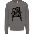 Black Lives Matter Sign Racial Equality Mens Sweatshirt Jumper Charcoal