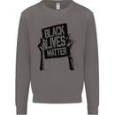 Black Lives Matter Sign Racial Equality Mens Sweatshirt Jumper Charcoal