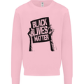 Black Lives Matter Sign Racial Equality Mens Sweatshirt Jumper Light Pink