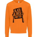 Black Lives Matter Sign Racial Equality Mens Sweatshirt Jumper Orange
