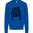 Black Lives Matter Sign Racial Equality Mens Sweatshirt Jumper Royal Blue