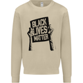 Black Lives Matter Sign Racial Equality Mens Sweatshirt Jumper Sand