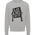 Black Lives Matter Sign Racial Equality Mens Sweatshirt Jumper Sports Grey