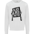 Black Lives Matter Sign Racial Equality Mens Sweatshirt Jumper White