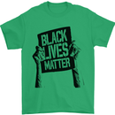 Black Lives Matter Sign Racial Equality Mens T-Shirt 100% Cotton Irish Green