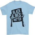 Black Lives Matter Sign Racial Equality Mens T-Shirt 100% Cotton Light Blue