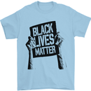 Black Lives Matter Sign Racial Equality Mens T-Shirt 100% Cotton Light Blue