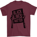 Black Lives Matter Sign Racial Equality Mens T-Shirt 100% Cotton Maroon