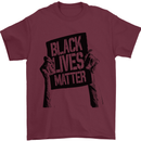 Black Lives Matter Sign Racial Equality Mens T-Shirt 100% Cotton Maroon