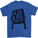 Black Lives Matter Sign Racial Equality Mens T-Shirt 100% Cotton Royal Blue