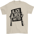 Black Lives Matter Sign Racial Equality Mens T-Shirt 100% Cotton Sand