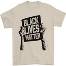 Black Lives Matter Sign Racial Equality Mens T-Shirt 100% Cotton Sand