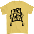 Black Lives Matter Sign Racial Equality Mens T-Shirt 100% Cotton Yellow
