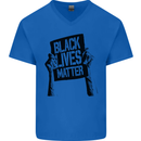 Black Lives Matter Sign Racial Equality Mens V-Neck Cotton T-Shirt Royal Blue