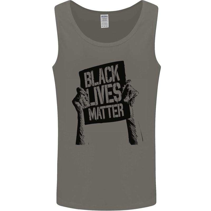 Black Lives Matter Sign Racial Equality Mens Vest Tank Top Charcoal
