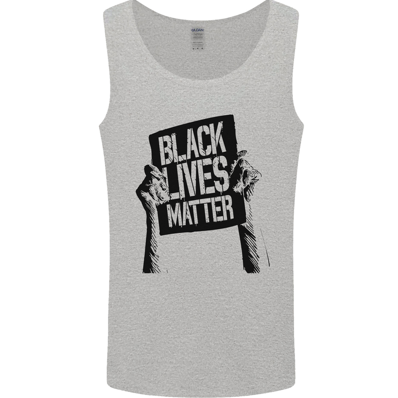 Black Lives Matter Sign Racial Equality Mens Vest Tank Top Sports Grey
