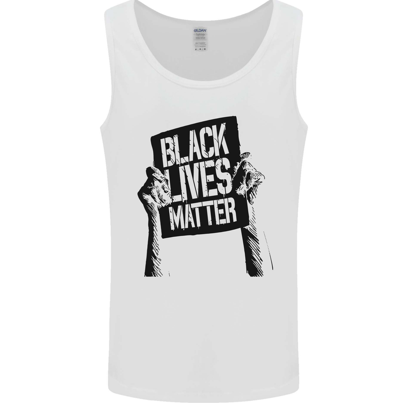 Black Lives Matter Sign Racial Equality Mens Vest Tank Top White