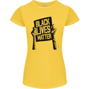 Black Lives Matter Sign Racial Equality Womens Petite Cut T-Shirt Yellow