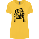 Black Lives Matter Sign Racial Equality Womens Wider Cut T-Shirt Yellow