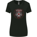Black Metal Demonic Skull Heavy Metal Womens Wider Cut T-Shirt Black