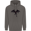 Black Mothman Mens 80% Cotton Hoodie Charcoal