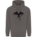 Black Mothman Mens 80% Cotton Hoodie Charcoal