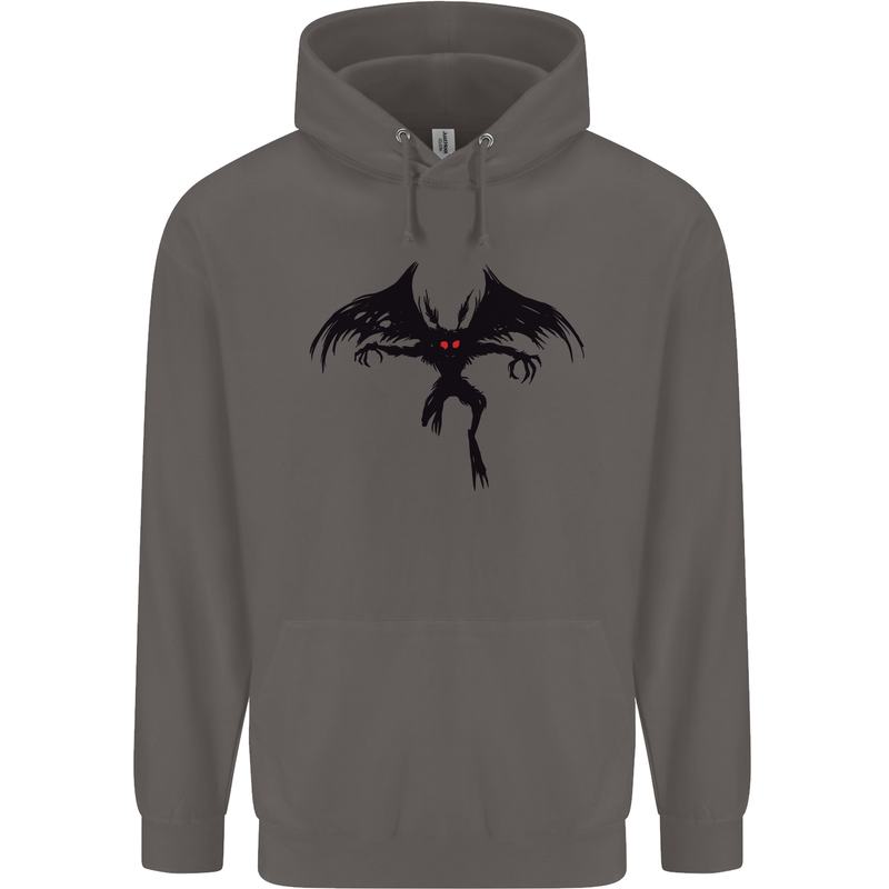 Black Mothman Mens 80% Cotton Hoodie Charcoal