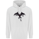 Black Mothman Mens 80% Cotton Hoodie White