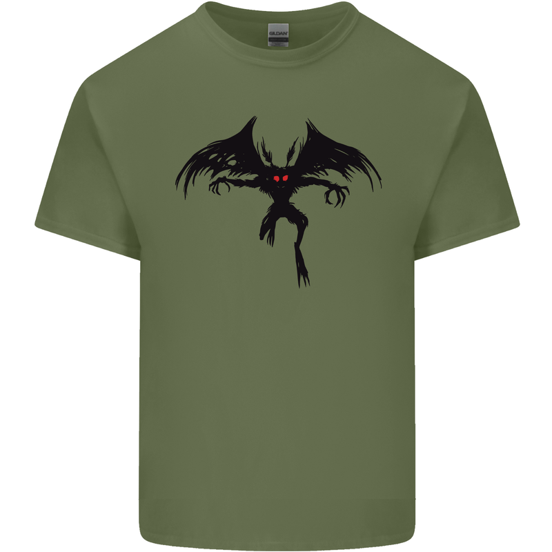 Black Mothman Mens Cotton T-Shirt Tee Top Military Green