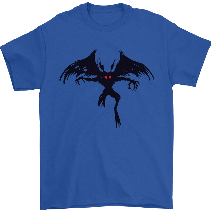 Black Mothman Mens T-Shirt 100% Cotton Royal Blue