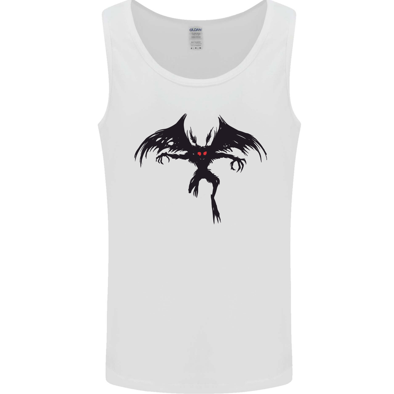 Black Mothman Mens Vest Tank Top White