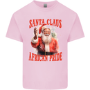 Black Santa Claus African Pride Christmas Kids T-Shirt Childrens Light Pink